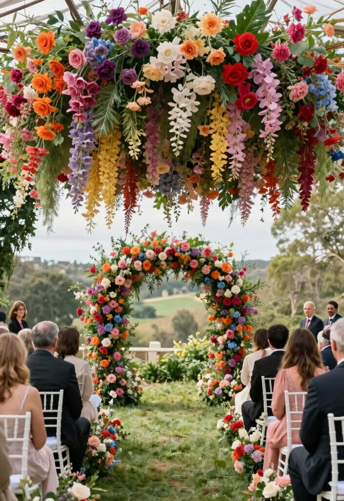 18 Floral Arch Wedding 2026 Trending Ideas With Lush Romantic Blooms 55 18 Floral Arch Wedding 2026 Trending Ideas With Lush Romantic Blooms - 15. Statement Hanging Installations 1