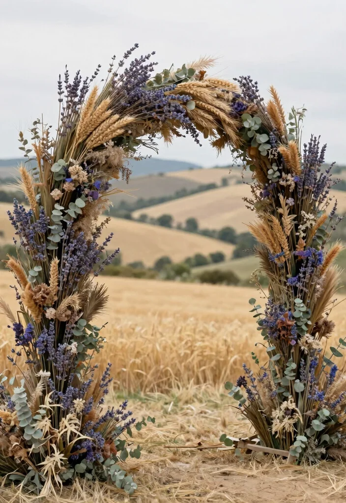18 Floral Arch Wedding 2026 Trending Ideas With Lush Romantic Blooms 27 18 Floral Arch Wedding 2026 Trending Ideas With Lush Romantic Blooms - 7. Rustic Charm with Dried Flowers 1