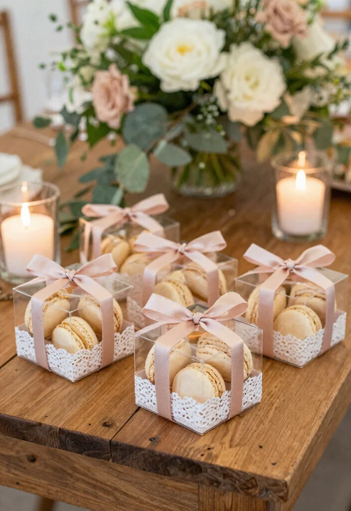 18 Macaroon Wedding Favors Ideas That Look Sweet & Stylish 1 18 Macaroon Wedding Favors Ideas That Look Sweet & Stylish - 1. Classic Vanilla Bean Macaroon Favors 1