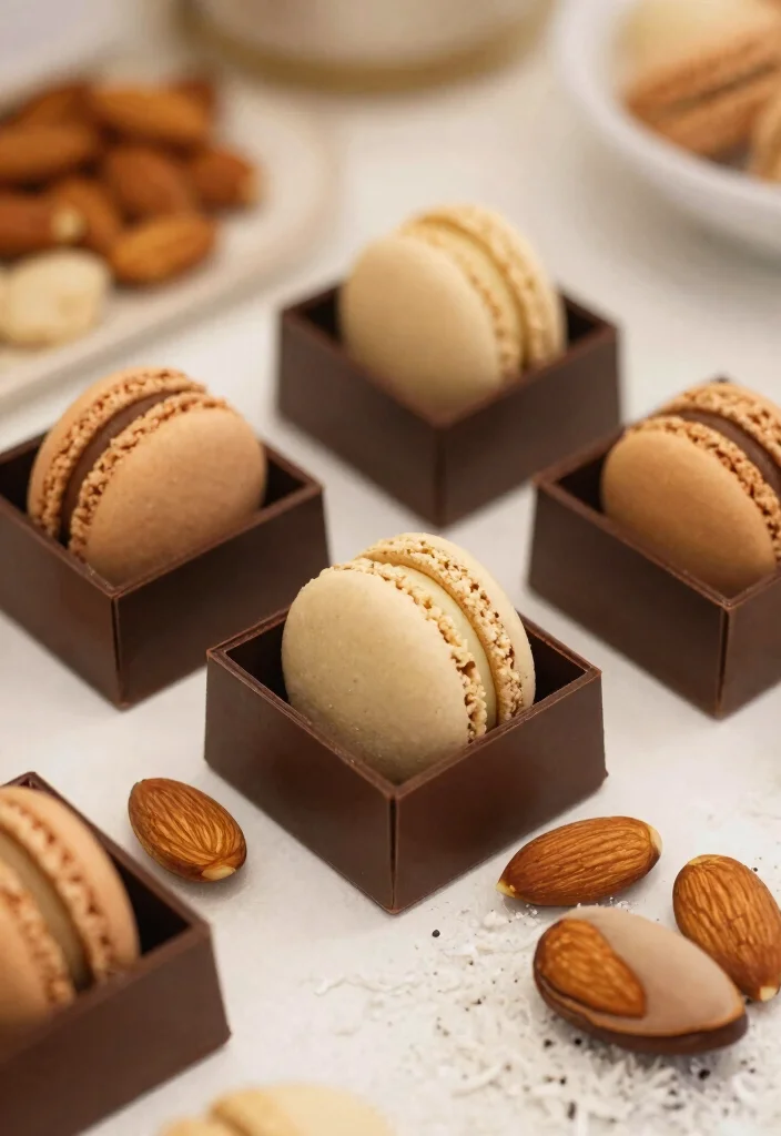 18 Macaroon Wedding Favors Ideas That Look Sweet & Stylish 63 18 Macaroon Wedding Favors Ideas That Look Sweet & Stylish - 13. Almond Joy Macaroon Favors 1