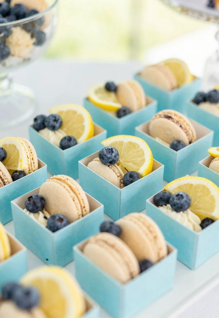 18 Macaroon Wedding Favors Ideas That Look Sweet & Stylish 64 18 Macaroon Wedding Favors Ideas That Look Sweet & Stylish - 14. Blueberry Lemonade Macaroon Favors 1