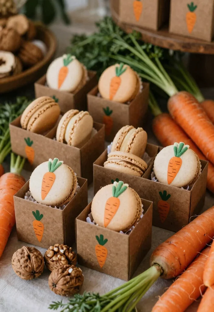 18 Macaroon Wedding Favors Ideas That Look Sweet & Stylish 65 18 Macaroon Wedding Favors Ideas That Look Sweet & Stylish - 15. Carrot Cake Macaroon Favors 1