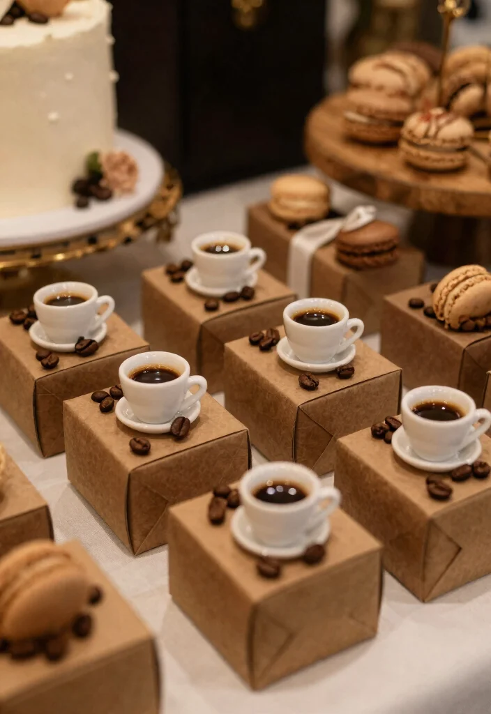18 Macaroon Wedding Favors Ideas That Look Sweet & Stylish 36 18 Macaroon Wedding Favors Ideas That Look Sweet & Stylish - 6. Coffee Espresso Macaroon Favors 1