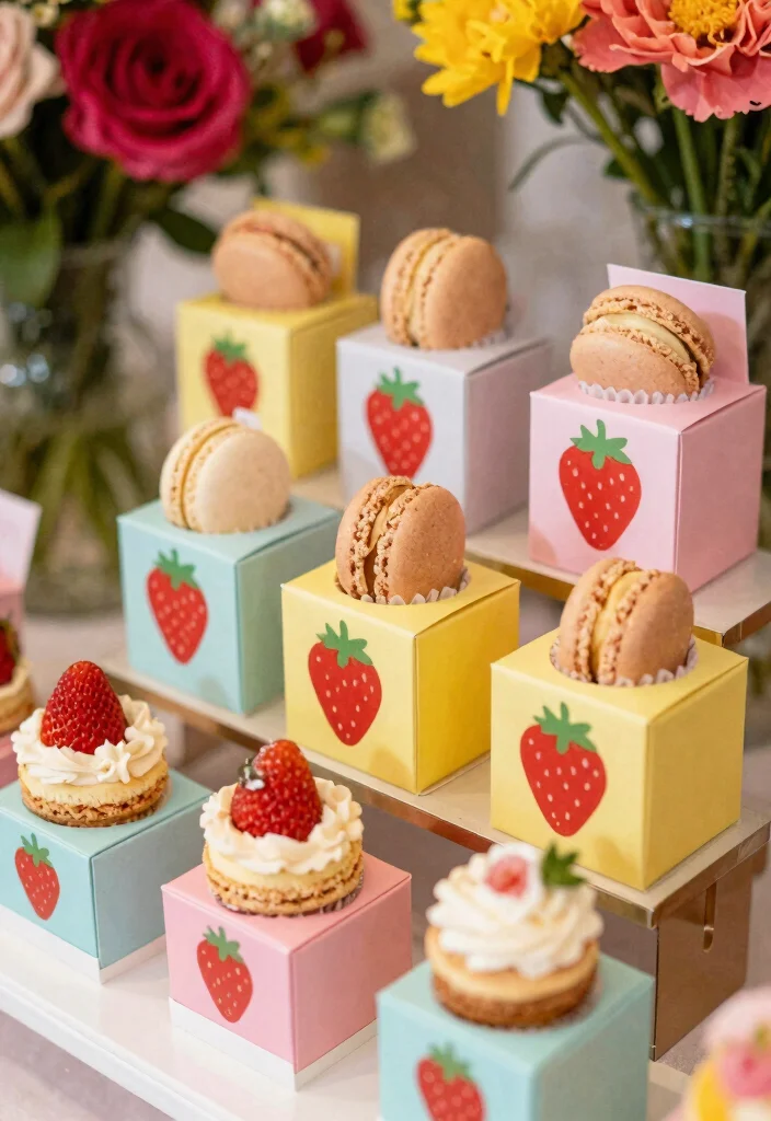 18 Macaroon Wedding Favors Ideas That Look Sweet & Stylish 38 18 Macaroon Wedding Favors Ideas That Look Sweet & Stylish - 8. Strawberry Cheesecake Macaroon Favors 1