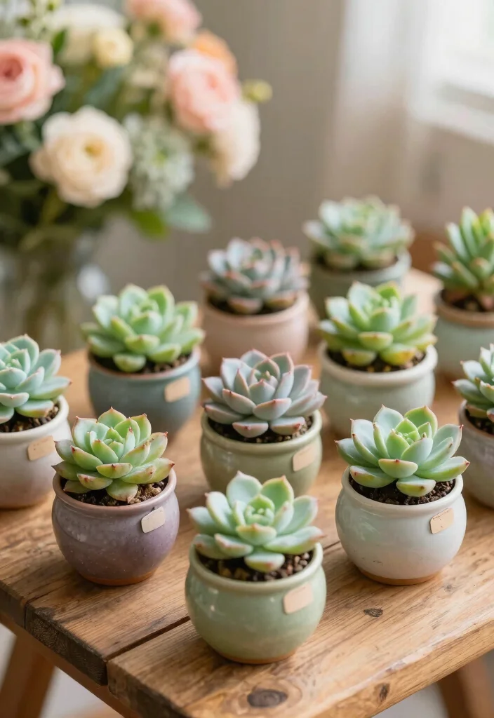 18 Party Favors Wedding Ideas Guests Will Love - 2. Mini Potted Succulents 1