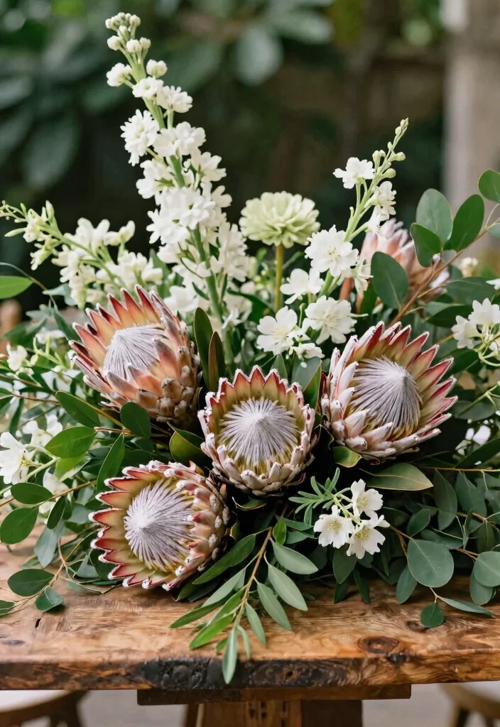 18 Timeless Wedding Flowers Ideas That Never Go Out of Style 68 18 Timeless Wedding Flowers Ideas That Never Go Out of Style - 18. Unique Proteas 1