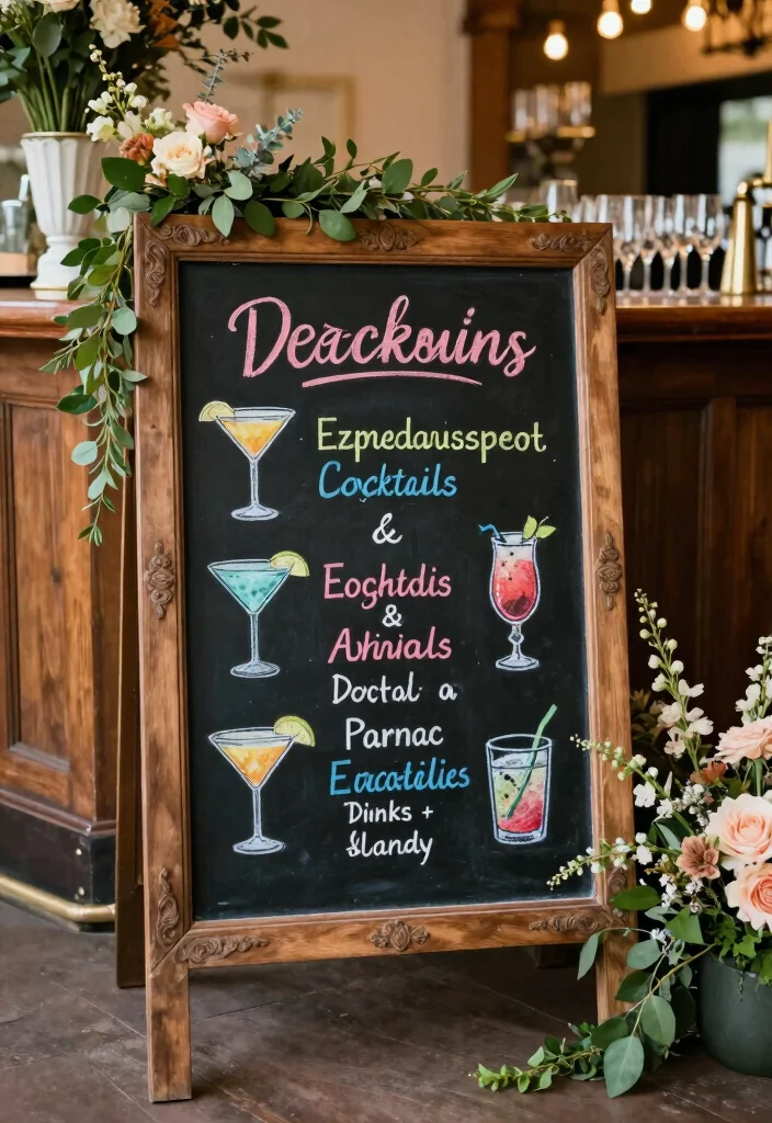 18 Wedding Drink Signs Ideas That Add Fun Detail 2 18 Wedding Drink Signs Ideas That Add Fun Detail - 2. Chalkboard Drink Signs 1