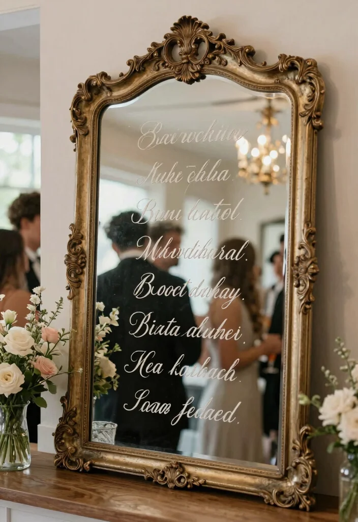18 Wedding Drink Signs Ideas That Add Fun Detail 6 18 Wedding Drink Signs Ideas That Add Fun Detail - 6. Vintage Mirror Signs 1