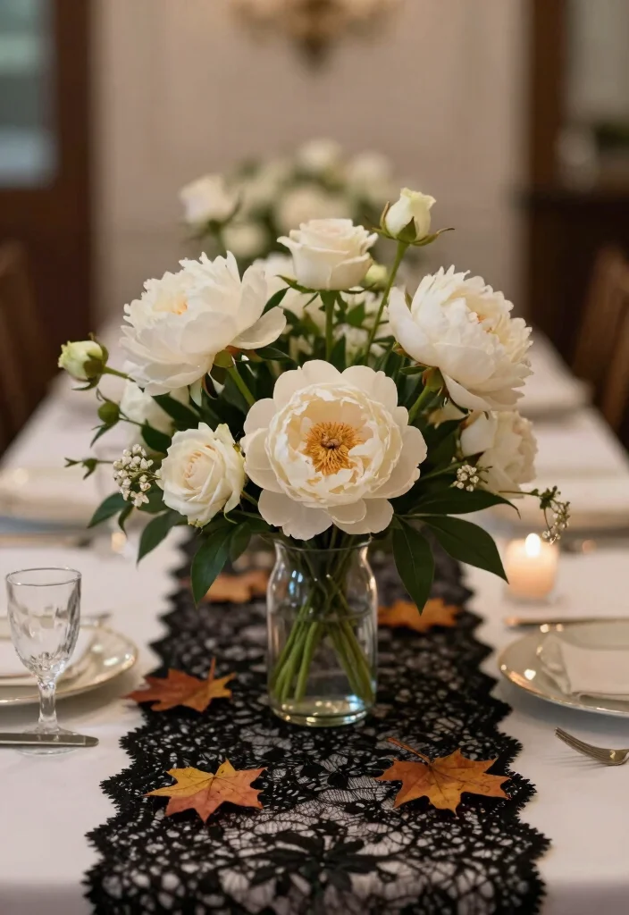 10 Halloween Wedding Centerpieces That Set the Mood Without Gore - 10. Classic Romance 1