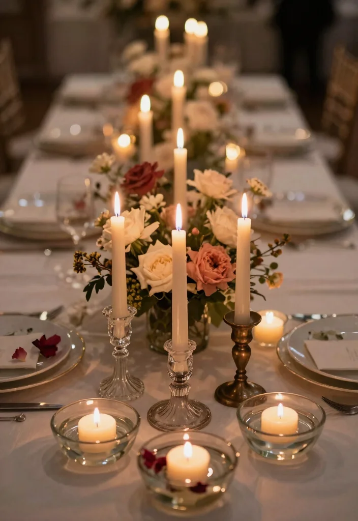10 Halloween Wedding Centerpieces That Set the Mood Without Gore - 5. Romantic Candlelight 1