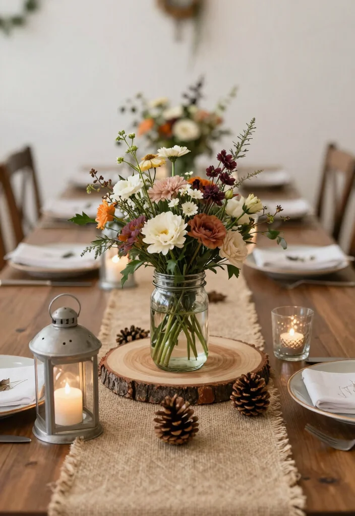 10 Halloween Wedding Centerpieces That Set the Mood Without Gore - 9. Rustic Chic 1