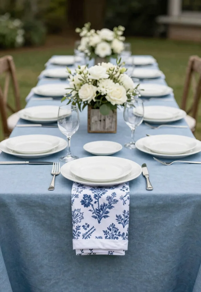 12 Dusty Blue Wedding Table Settings That Don't Look Washed Out 24 12 Dusty Blue Wedding Table Settings That Don't Look Washed Out - 4. Classic Blue and White 1