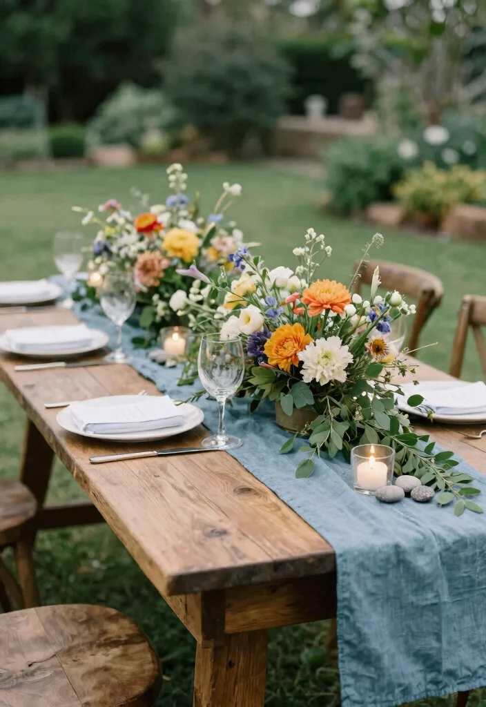12 Dusty Blue Wedding Table Settings That Don't Look Washed Out 58 12 Dusty Blue Wedding Table Settings That Don't Look Washed Out - 8. Greenery and Dusty Blue Harmony 1