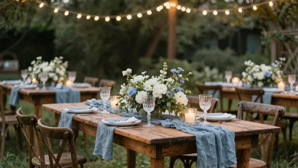 12 Dusty Blue Wedding Table Settings That Don't Look Washed Out