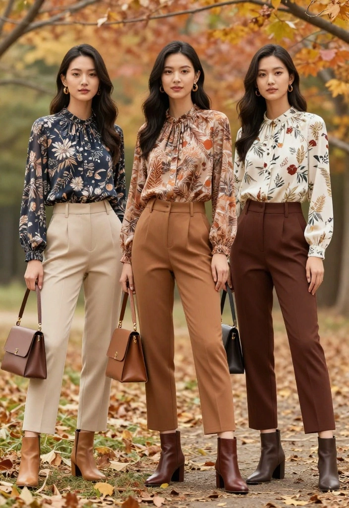 12 Fall Wedding Guest Outfit October Ideas for Unpredictable Weather - 4. Tailored Trousers with a Flowing Blouse 1