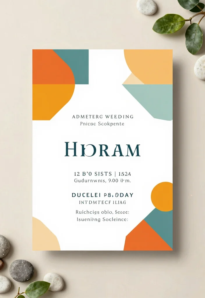 12 Kid Free Wedding Invitations That Are Clear Not Offensive - 11. Geometric Patterns for a Modern Look 1