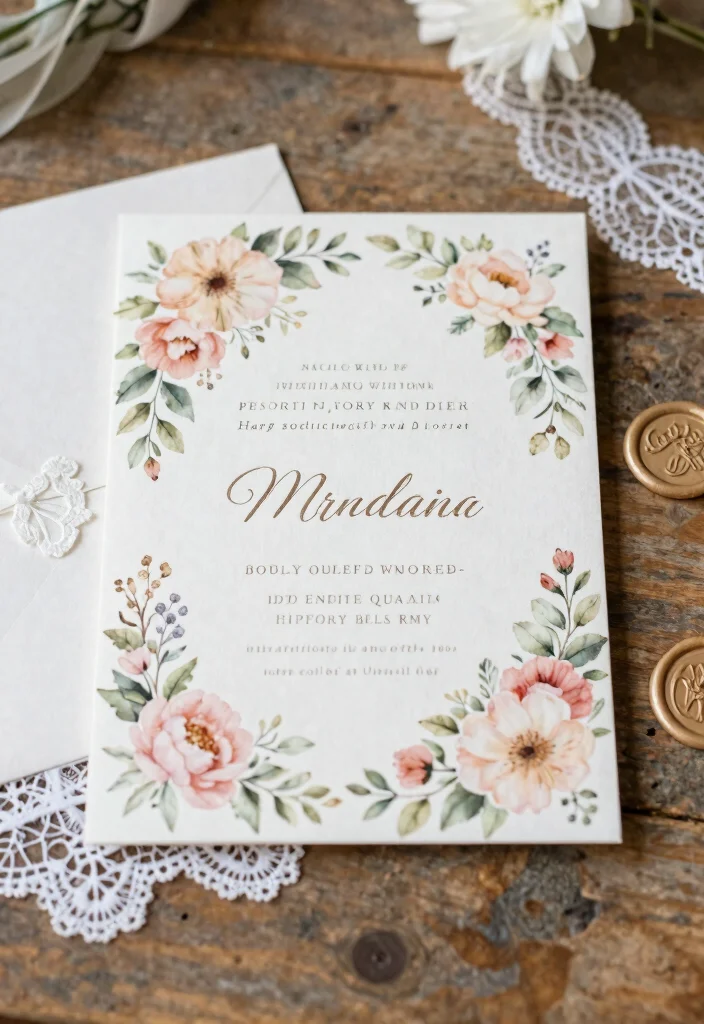 12 Kid Free Wedding Invitations That Are Clear Not Offensive - 3. Vintage Floral Elegance 1