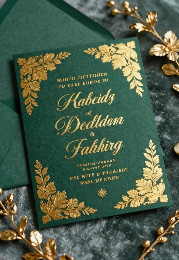12 Kid Free Wedding Invitations That Are Clear Not Offensive - 5. Lustrous Gold Foil Accents 1