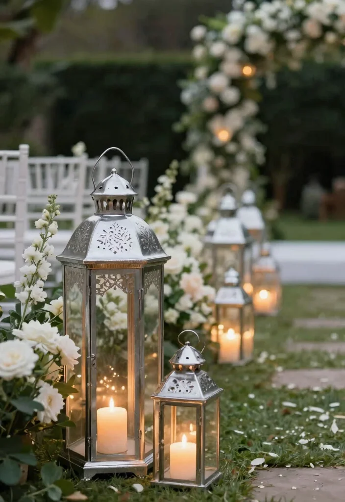 12 Silver Wedding Decorations That Don't Clash With Your Venue - 5. Silver Lanterns as Decor 1