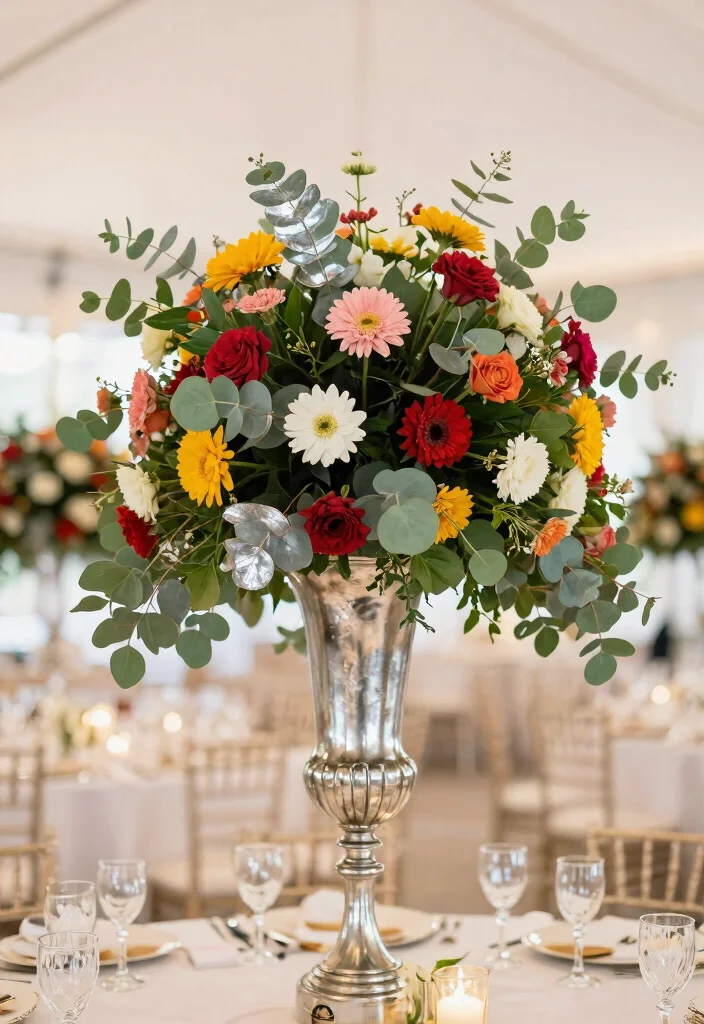 12 Silver Wedding Decorations That Don't Clash With Your Venue - 6. Silver Floral Arrangements 1