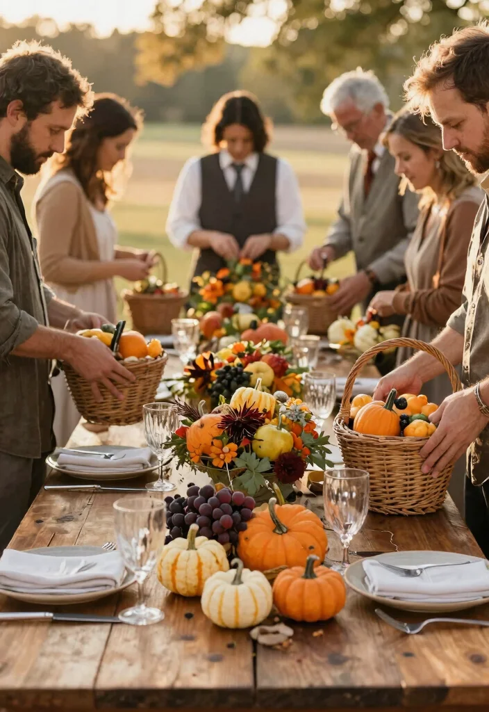 12 Simple Fall Wedding Table Decor That Doesn't Need a Florist - 10. Harvest Basket Centerpieces 1