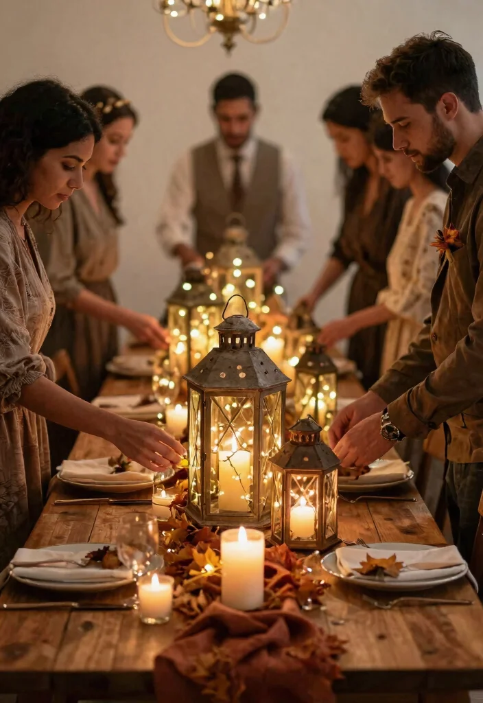 12 Simple Fall Wedding Table Decor That Doesn't Need a Florist - 4. Rustic Lantern Centerpieces 1
