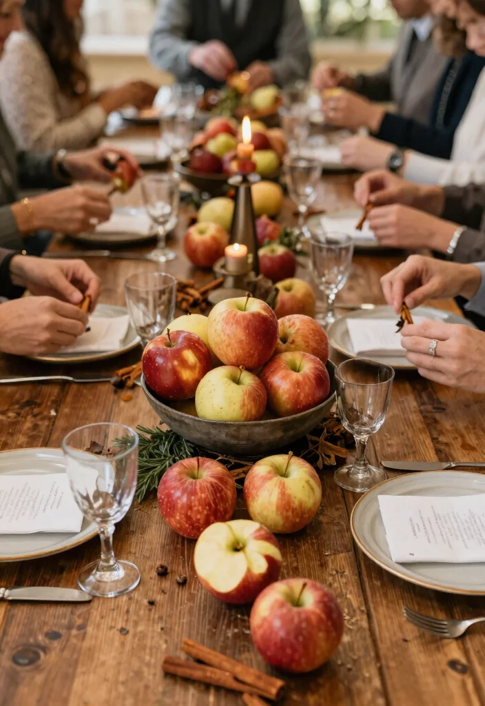 12 Simple Fall Wedding Table Decor That Doesn't Need a Florist - 7. Apple and Cinnamon Sticks Decor 1