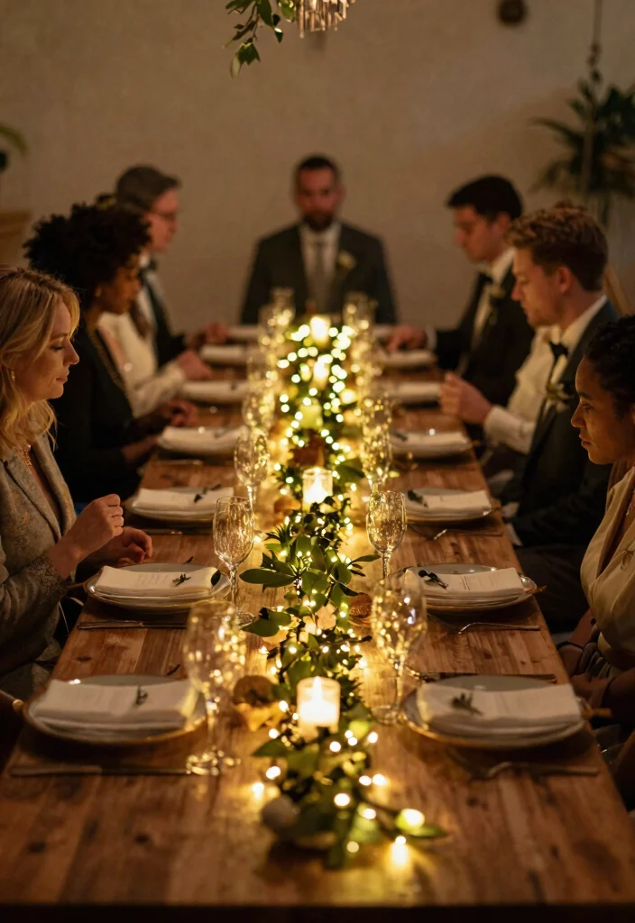 12 Simple Fall Wedding Table Decor That Doesn't Need a Florist - 8. Twinkle Light Vines 1