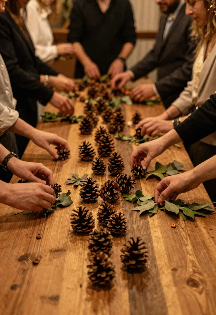 12 Simple Fall Wedding Table Decor That Doesn't Need a Florist - 9. Pinecone Accents 1