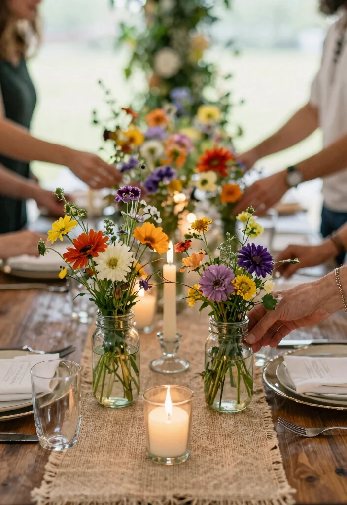 12 Wedding Round Table Decorations That Fill the Space - 1. Whimsical Floral Centerpieces 1