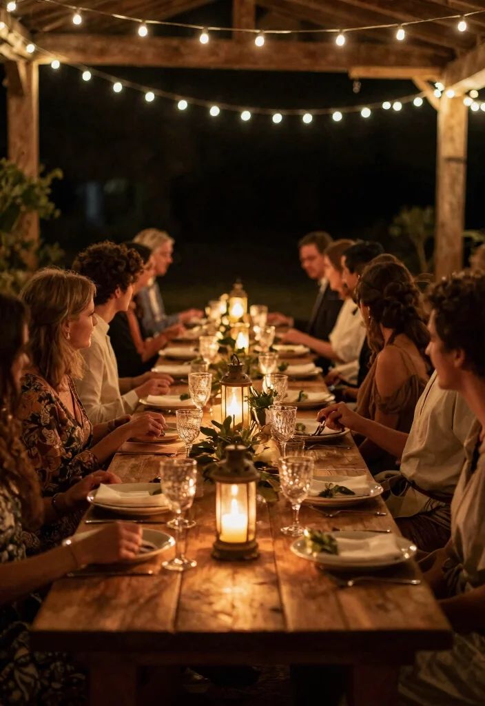 12 Wedding Round Table Decorations That Fill the Space - 10. Soft Lighting Accents 1