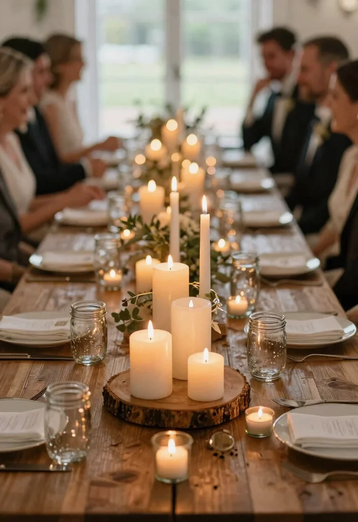 12 Wedding Round Table Decorations That Fill the Space - 4. Candlelit Charm 1