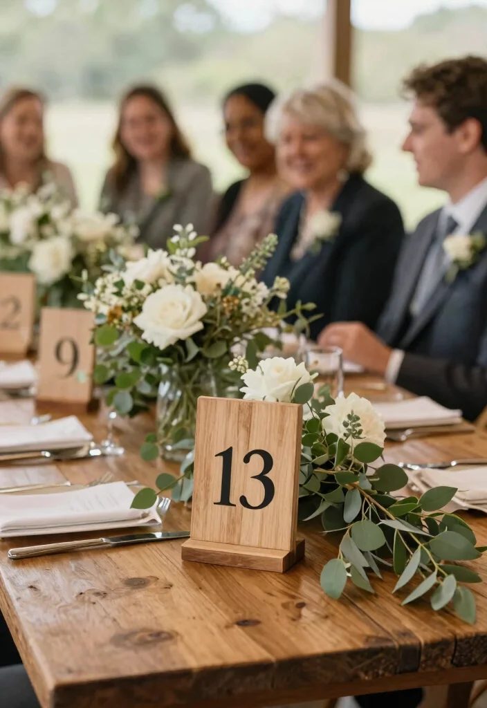 12 Wedding Round Table Decorations That Fill the Space - 7. Customized Table Numbers 1