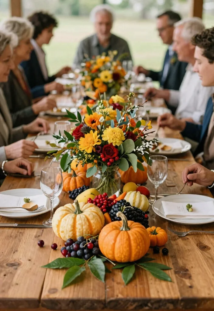 12 Wedding Round Table Decorations That Fill the Space - 8. Seasonal Touches 1