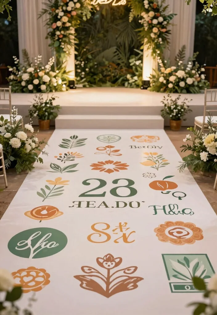 12 Wedding Stage Decorations That Anchor Without Drilling - 10. Temporary Floor Decals 1