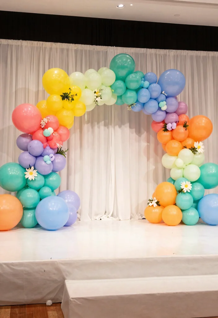 12 Wedding Stage Decorations That Anchor Without Drilling - 3. Biodegradable Balloon Installations 1