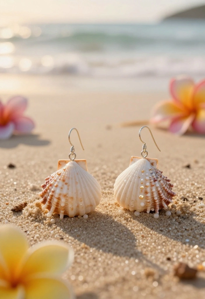 14 Beach Wedding Jewelry That Won't Get Ruined by Sand or Salt - 1. Ocean-Inspired Shell Earrings 1