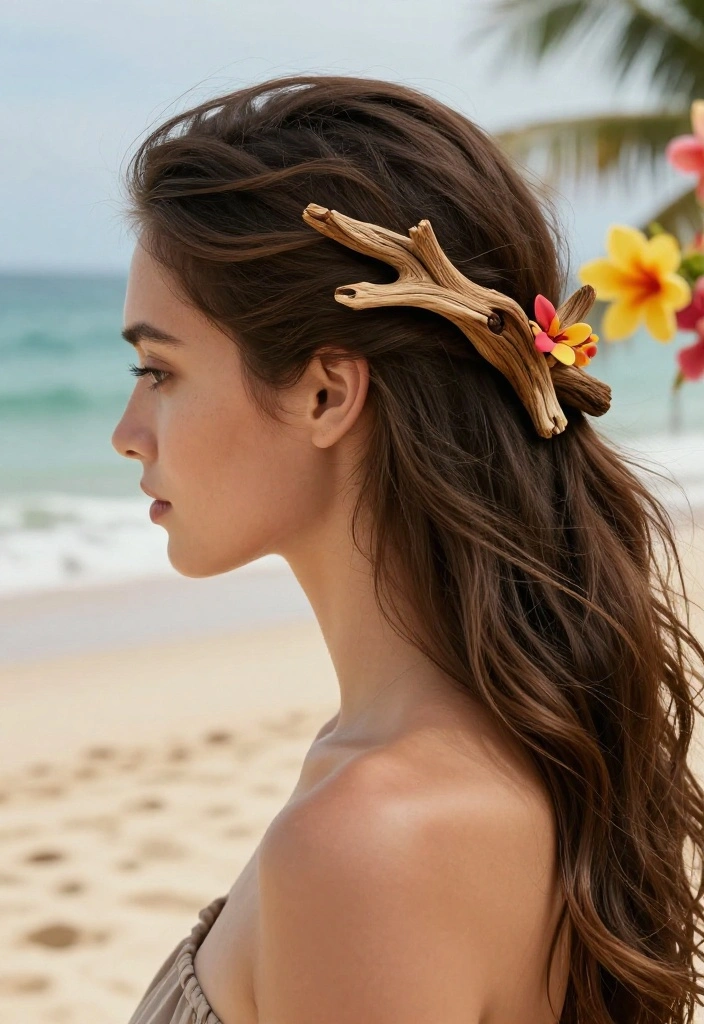 14 Beach Wedding Jewelry That Won't Get Ruined by Sand or Salt - 5. Driftwood-Inspired Hair Accessories 1