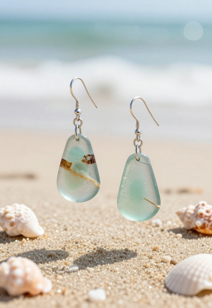 14 Beach Wedding Jewelry That Won't Get Ruined by Sand or Salt - 6. Seaglass Earrings 1