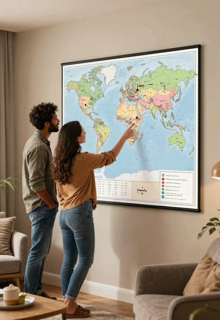 14 Creative Wedding Gifts for Couples That Aren't on Registry - 11. Personalized Travel Map 1
