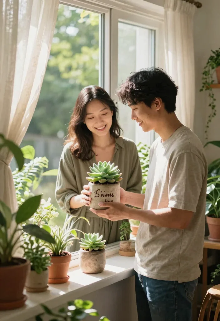 14 Cute Wedding Gifts for Couples They'll Actually Use - 3. Customized Plant Pot with Succulent 1