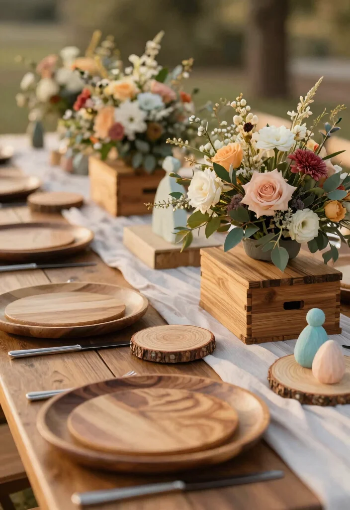 14 Fall Wedding Table Decor Ideas That Don't Look Like Halloween 51 14 Fall Wedding Table Decor Ideas That Don't Look Like Halloween - 11. Incorporating Wood Elements 1