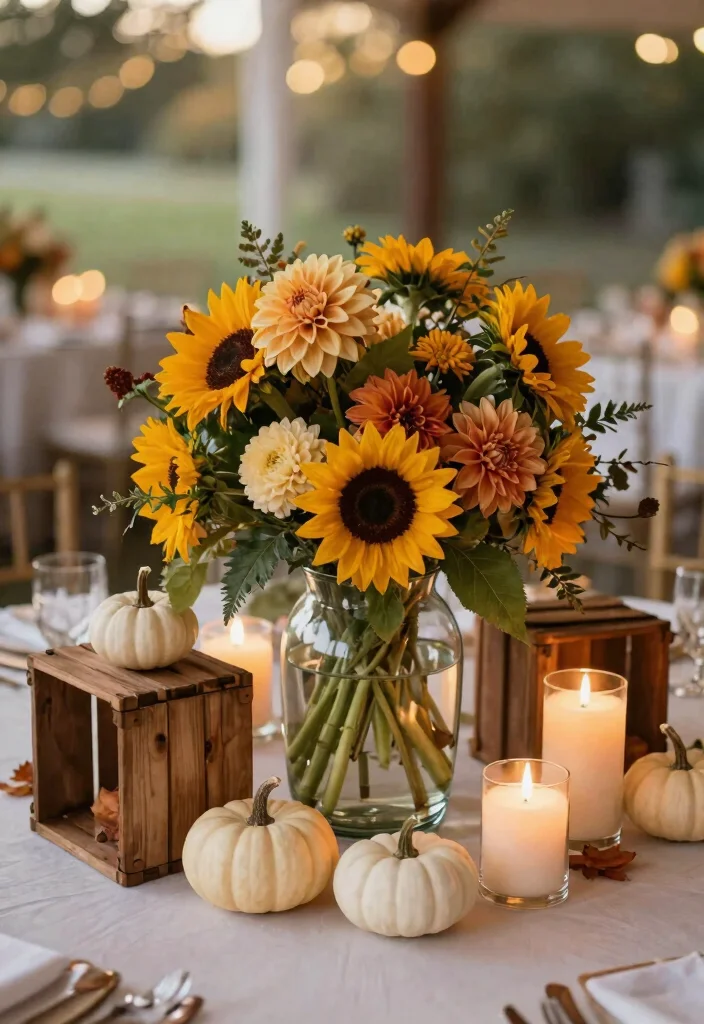 14 Fall Wedding Table Decor Ideas That Don't Look Like Halloween 2 14 Fall Wedding Table Decor Ideas That Don't Look Like Halloween - 2. Elegant Centerpieces 1
