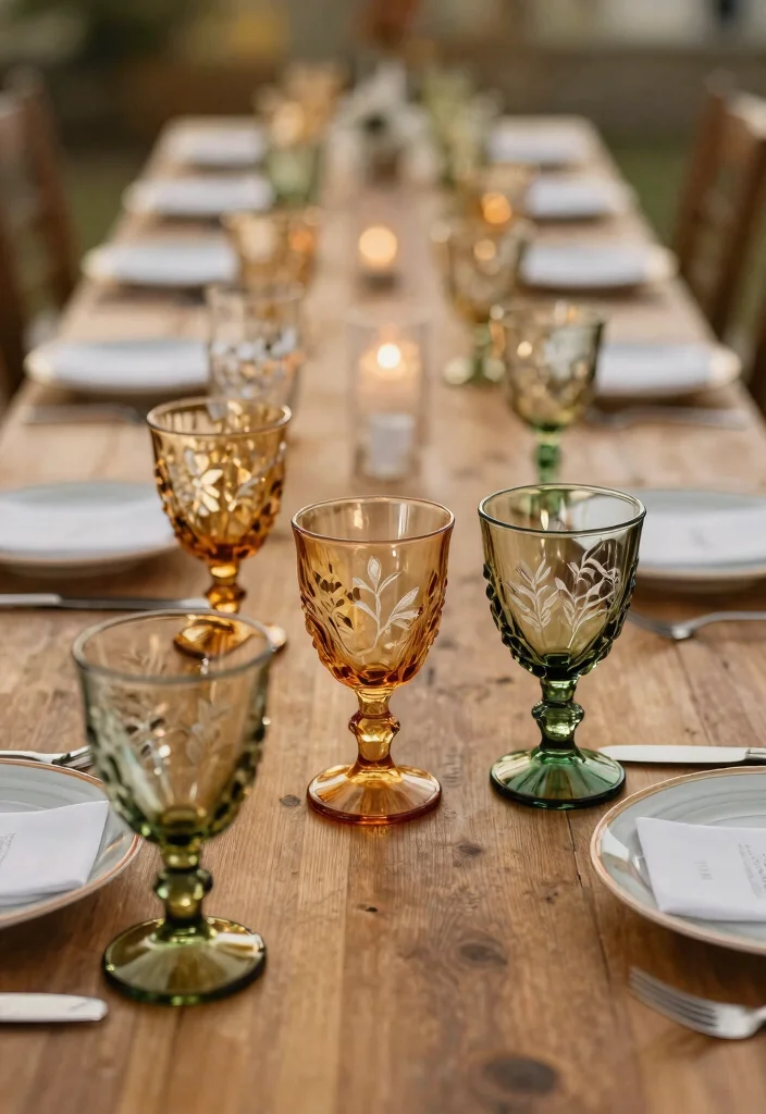 14 Fall Wedding Table Decor Ideas That Don't Look Like Halloween 37 14 Fall Wedding Table Decor Ideas That Don't Look Like Halloween - 7. Whimsical Glassware 1