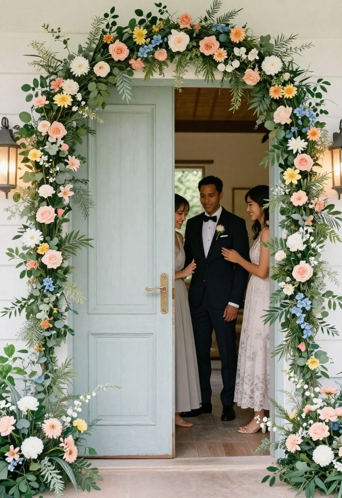 14 Indoor Wedding Backdrop Ideas That Hide Ugly Venue Walls - 5. Vintage Door Frame 1