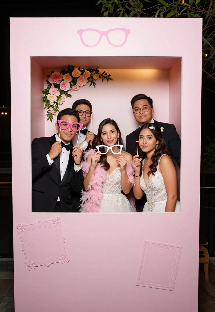 14 Pink Wedding Decorations That Look Adult Not Baby Shower - 10. Pink Photo Booth Props 1