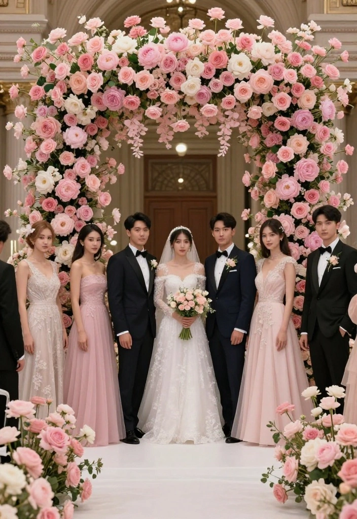 14 Pink Wedding Decorations That Look Adult Not Baby Shower - 5. Delicate Pink Floral Installations 1