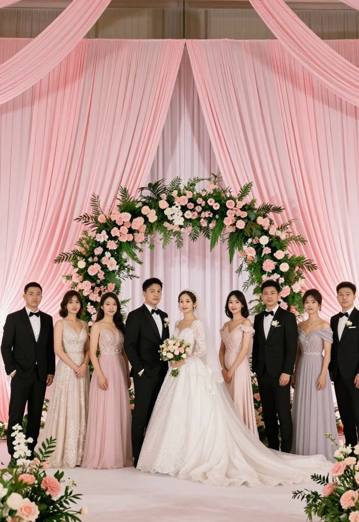 14 Pink Wedding Decorations That Look Adult Not Baby Shower - 8. Elegant Pink Backdrops 1