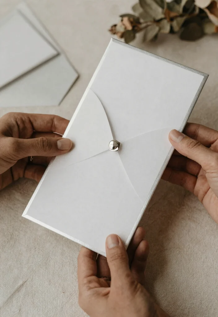 14 Silver Wedding Invitations That Don't Cost as Much as Custom - 13. Elegant Silver-Trimmed Invitations 1