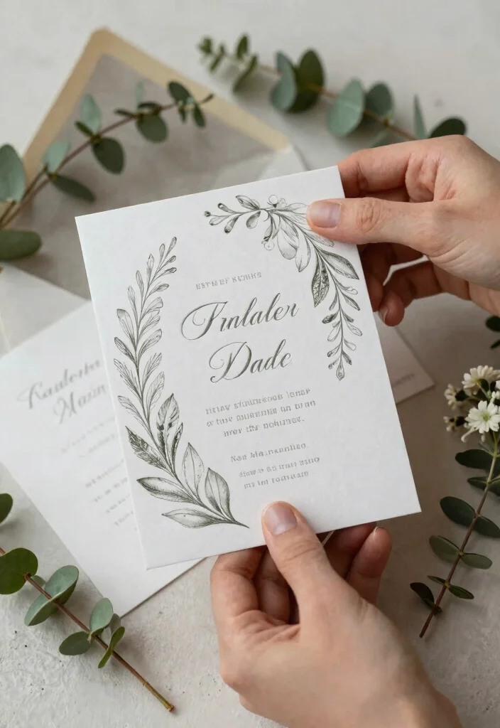 14 Silver Wedding Invitations That Don't Cost as Much as Custom - 4. Nature-Inspired Silver Invitations 1